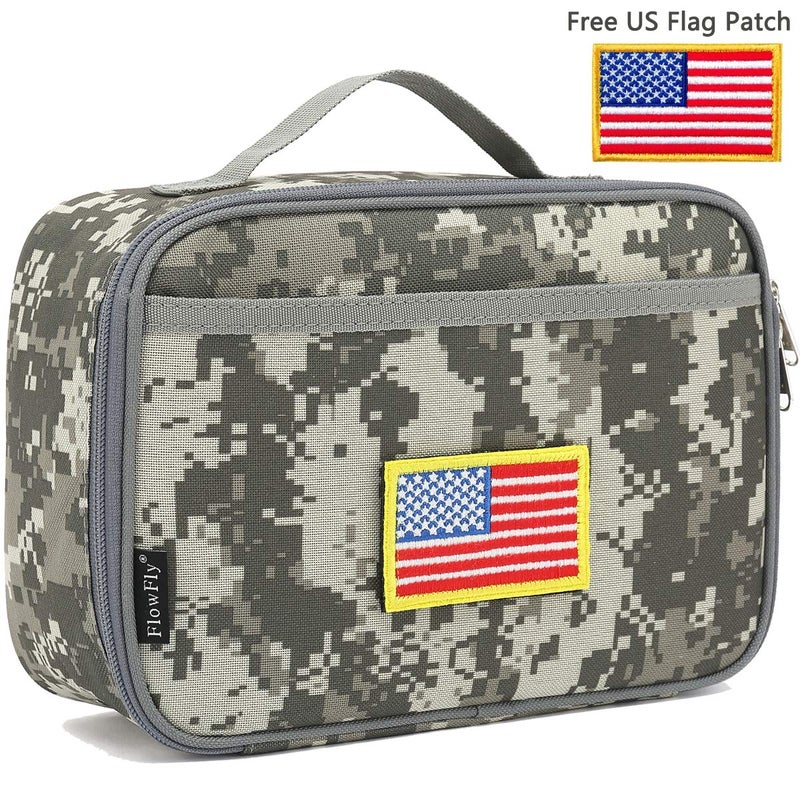 FlowFly Kids Lunch box Insulated Soft Bag Mini Cooler Back to School Thermal Meal Tote Kit for Girls, Boys, Free USA Flag Patch Included - Image 2